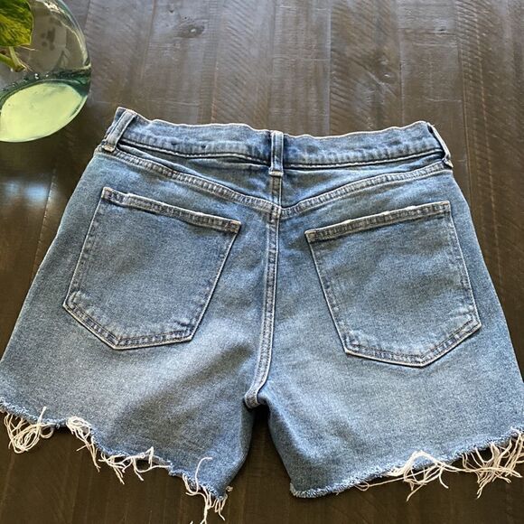 Gap Raw Hem Distressed High Waisted Denim Shorts Ripped Button Fly Raw Hem - Picture 10 of 11